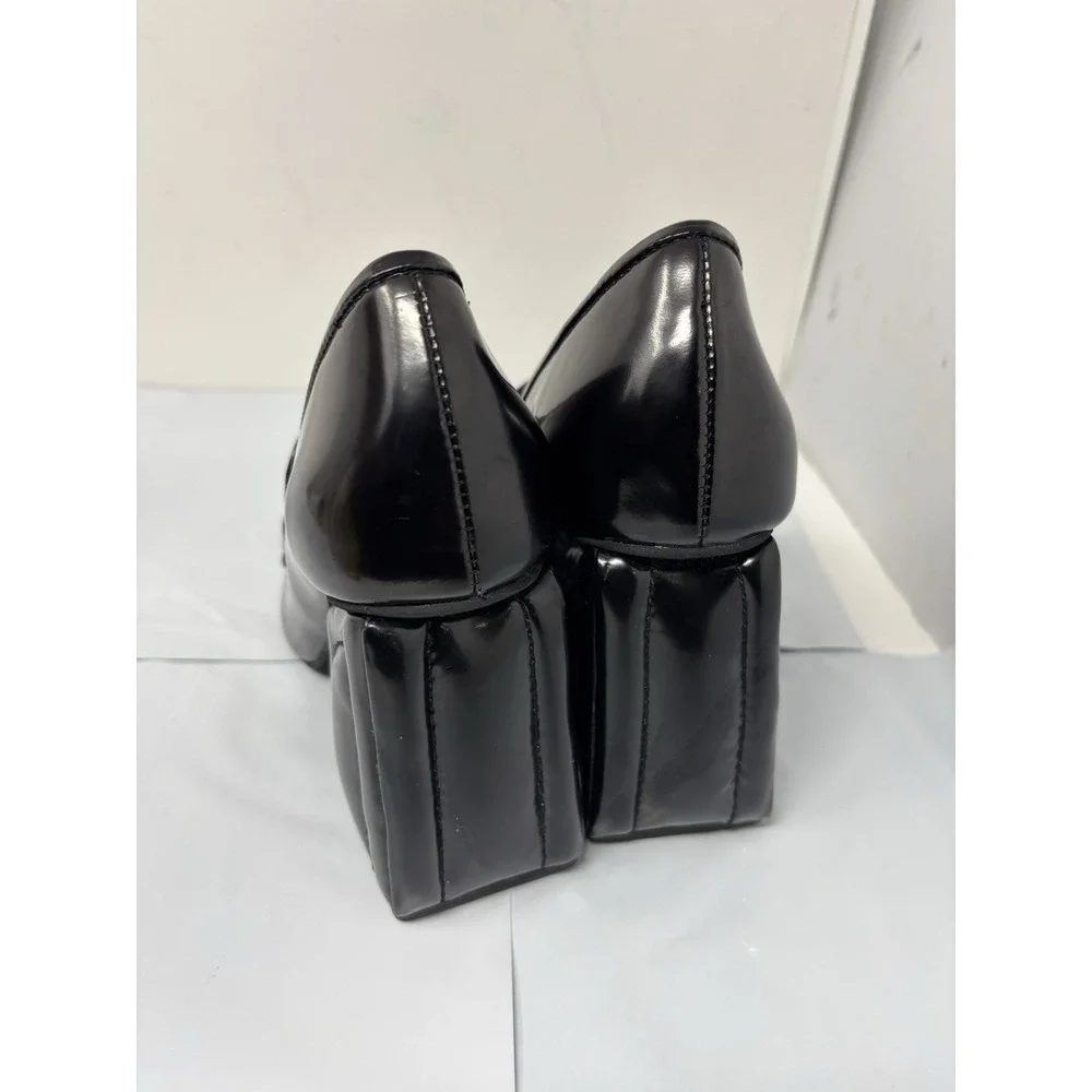 Jeffery Campbell Braque Block Heel Pump In Black women's Size 7.5 Metallic